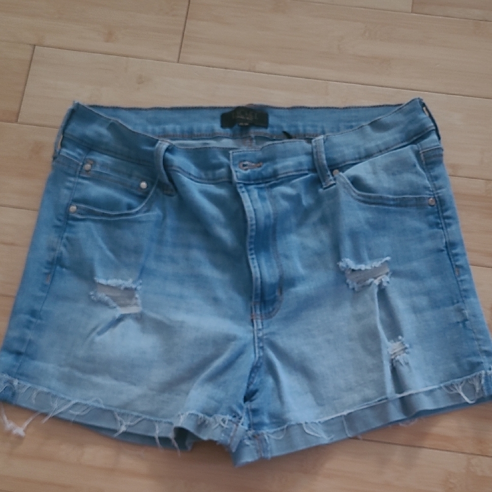 Rachel Light Blue Distressed Denim Cutoff Shorts